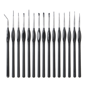 XIN BOWEN Personalizzato 15pcs Ergonomico Dettaglio Pennello Artista Pittura Kit Set In Miniatura di Arte Pennello Con Feltro e Cilindro borsa - Product Image 5