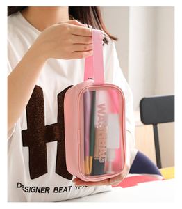 Bolsa de Cosméticos Transparente Personalizable con Logotipo, Bolsa de Maquillaje Transparente con Cierre de TPU Rosa - Product Image 6