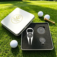 Fabricant OEM : Coffret cadeau de golf élégant, marqueur de balle plaqué or rose, outil de réparation de divots de golf, jetons de poker européens