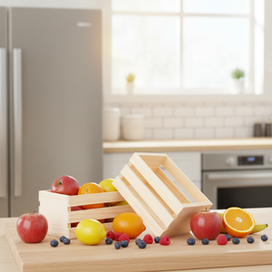 Mini panier de rangement pour maison de poupée, miniature en bois massif poli, durable, rectangulaire, caisse à lait, panier à fruits, petits paniers modèle pour - Product Image 5