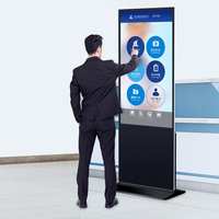 Pantalla Publicitaria Vertical Inalámbrica Wifi de 55 Pulgadas, 6 mm, 350 Nits, para Interiores, Tótem Digital Interactivo Independiente para Ascensores