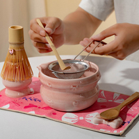 Prêt à expédier : Ensemble Matcha en bambou avec fouet à thé Harmony, bol de cérémonie de style japonais, cuillère de cérémonie et brosse à Matcha