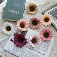 CL64005 Fleurs Artificielles Têtes De Tournesol Tissu Floral pour DIY Couronne Scrapbooking Artisanat Festival Faux Fleur Décor À La Maison