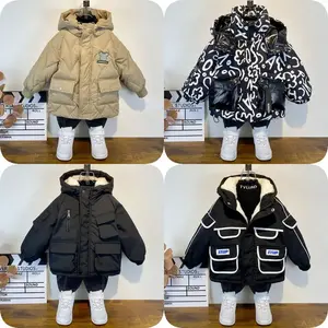 Nouveau produit en gros veste pour enfants épaissie automne hiver chaud à capuche pur coton hiver manteau pour enfants