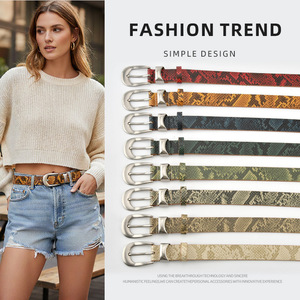 Ceinture en cuir de vachette pour <span class=keywords><strong>femme</strong></span>, motif serpent, boucle en alliage, 110 cm, pour jeans et robes, vente en gros - Product Image 3