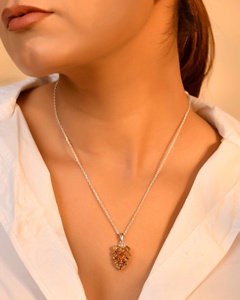 Meilleur Prix Citrine Cluster Pendentif En Argent Sterling Style Classique Golden Blooms Radiant Glow Griffe Réglage Poire Forme Cadeau Parfait - Product Image 2