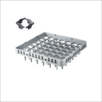 Panier de rangement gris en PP pour vaisselle de cuisine d'hôtel, modèle ZS49, 49 compartiments, diamètre 6,2 cm, pour couteaux, fourchettes, bols, gobelets et verres à vin