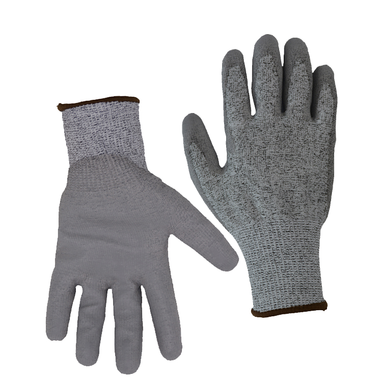 Перчатки ручной работы, прочные перчатки для погружения в машинку, полиуретановые перчатки с ладонью ANSI, перчатки для порезания, уровень 5, гладкие нитриловые перчатки