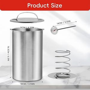 Cuiseur vapeur à viande en acier inoxydable avec thermomètre - Outil de cuisson de la viande, outil pour la fabrication de jambon - Product Image 2