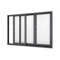 Fenêtre coulissante moderne en aluminium insonorisée de grande taille avec verre teinté pour maisons