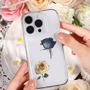 50 Stück PET wasserdicht transparent unfading getrocknete Rose Blumen aufkleber personal isierte Cartoon-Stil Cartoon-Aufkleber - Product Image 6