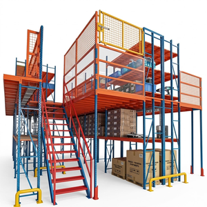 Système de rayonnage en acier pour mezzanine avec <span class=keywords><strong>escalier</strong></span> pour entrepôt de stockage d'articles de sport et d'équipements de <span class=keywords><strong>fitness</strong></span> - Product Image 3