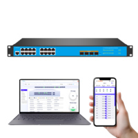 CF FIBERLINK CF-SC5620-4X16WP Switch Ethernet PoE de 20 Puertos para Empresas, Gestión en la Nube L3, 10/100/1000m, SNMP, QoS, VLAN, 112Gbps