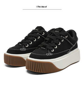 รองเท้าผ้าใบแบบผูกเชือก สไตล์ใหม่ ใส่สบาย ทันสมัย พื้นหนา เพิ่มความสูง  แฟชั่นอินเทรนด์ - Product Image 2