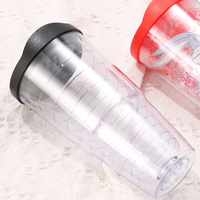 Gobelet en plastique écologique transparent à double paroi de 22 oz avec filetage interne, idéal pour le camping, le café et l'eau – Vente en gros usine 2025