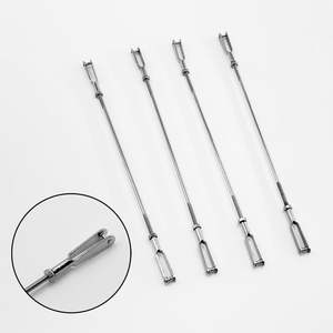 Aste di Spinta in Metallo Filettate su Un Lato M2 X 28mm Lunghe 300mm con 5 Ganci a Forcella in Nylon 1.5x20mm - Product Image 4