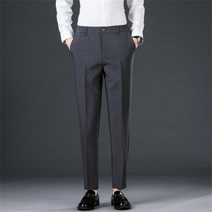 Nuovi pantaloni da uomo in tessuto Non di ferro pantaloni eleganti lisci neri albicocca <span class=keywords><strong>grigio</strong></span> scuro pantaloni Casual da uomo pantaloni da lavoro maschili - Product Image 2