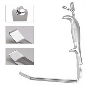 Rétracteur à fibres optiques Tebbetts avec aspiration, faisceau lumineux ovale à profil bas, instrument de chirurgie de reconstruction mammaire par Vaslcare - Product Image 1