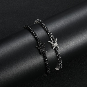 Black Tennis <b>Bracelet</b> 2.5mm3 Claw <b>Copper</b> Zircon Black Tennis Chain Tanjing Fashion Lijing Necklace - Product Image 1