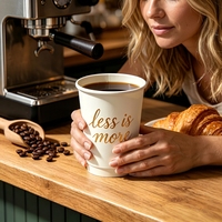 Gobelets à café jetables écologiques APP 16oz, gobelets en papier à double paroi avec couvercles, biodégradables, isolés pour boissons chaudes à emporter