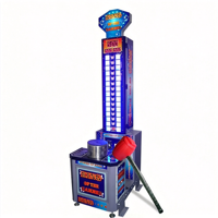 Machine de jeu d'arcade commerciale à monnayeur, jeu de frappe 'King of Hammer' pour test de force, avec éclairage LED et système de récompense, pour parc d'attractions