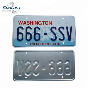 Custom USA License Plate Size 6X12" Aluminum Embossed Car Number Plate