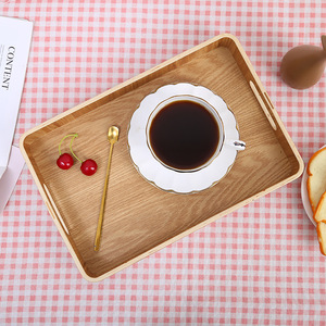 Japanese Style Rectangular Ash Wood <b>Tray</b> Solid Color For Hotel Coffee <b>Tea</b> Serving <b>Trays</b> - Product Image 1