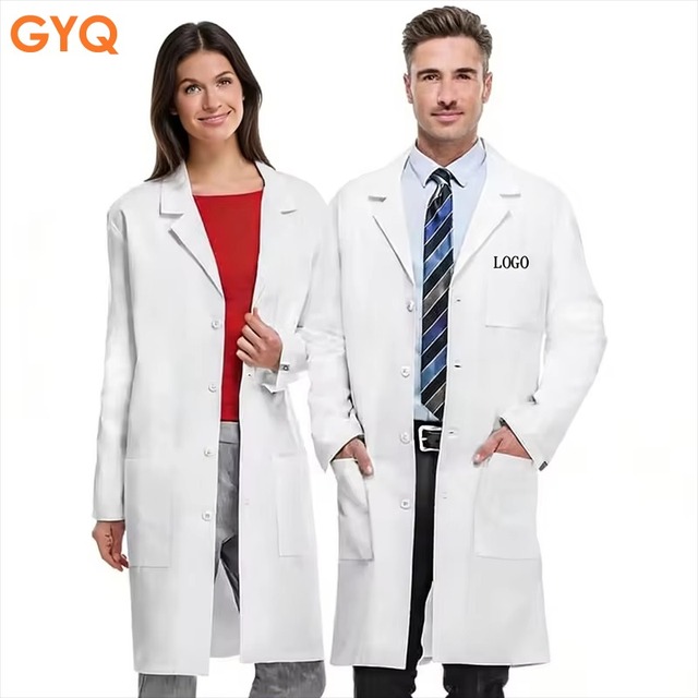 New Trend Professional High Quality Hospital Doctor Lab Coat Work Clothes Long and Short Sleeve Medical Laboratory White Coat