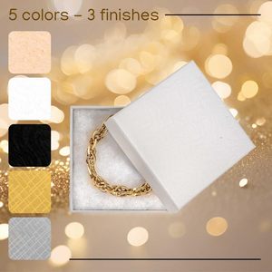 Confezioni Regalo per Gioielli, Set da 6, 8.9x8.9x2.5 CM, in Cartone Imbottito di Cotone con Coperchio per Orecchini, Bracciali, Collane, Prodotto in Cina - Product Image 6