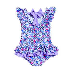 Qingli ODM personnalisé usine bébé <span class=keywords><strong>maillot</strong></span> <span class=keywords><strong>de</strong></span> <span class=keywords><strong>bain</strong></span> robe imprimé citron cerise volant manches <span class=keywords><strong>combinaison</strong></span> maillots <span class=keywords><strong>de</strong></span> <span class=keywords><strong>bain</strong></span> bébé filles Bikini été - Product Image 4