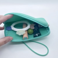 Reise Make-up Tasche Weiches Silikon Tragbare wasserdichte Kopfhörer Briefpapier Aufbewahrung tasche mit Riemen Münz geldbörse Reise kosmetik Taschen