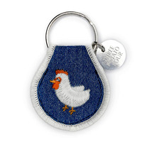 Porte-clés personnalisé avec logo brodé pour femmes, étiquette de clé en tissu double face personnalisée, badge en sergé, porte-clés, cadeau pour la fête des mères