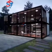 Maisons miniatures modulaires préfabriquées modernes en conteneurs, panneaux sandwich, assemblage rapide, pour hôtels et salons, support de construction, personnalisation OEM