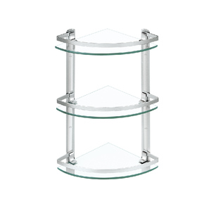 Wall Hanging Corner Three Tier <strong>Shower</strong> Bathroom Storage <strong>Glass</strong> Corner <strong>Shelf</strong> - Product Image 1