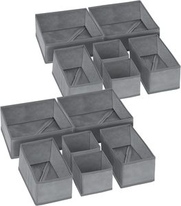Set di 16 Organizzatori <span class=keywords><strong>per</strong></span> Cassetti Pieghevoli in Tessuto, 3 Misure, <span class=keywords><strong>Divisori</strong></span> <span class=keywords><strong>per</strong></span> Armadio e Guardaroba, <span class=keywords><strong>per</strong></span> Vestiti e Calzini, <span class=keywords><strong>per</strong></span> Organizzazione del Bagno - Product Image 3
