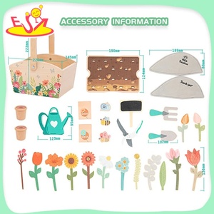 Nouveau Ensemble de jeu en bois <span class=keywords><strong>Mon</strong></span> <span class=keywords><strong>Petit</strong></span> Jardin 2026, Jouet de jardinage d'imitation avec fleurs, outils et panier de transport W10L221 - Product Image 3