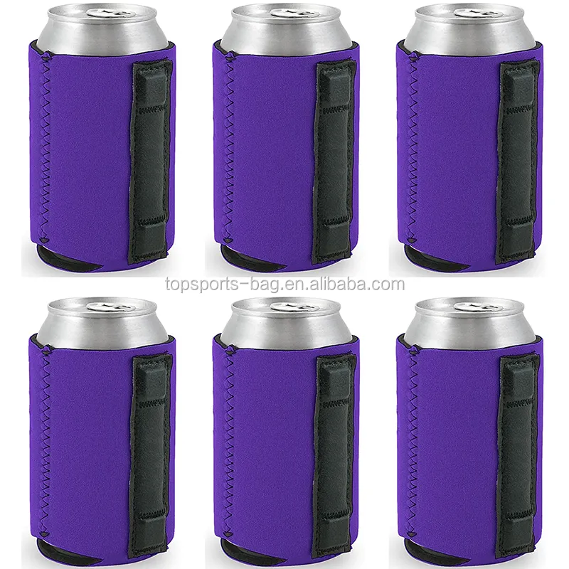 Foldable Magnetic Can Cooler Sleeve Neoprene Collapsible Drink Sleeve Holder for 12oz Cans with 3 Strong Magnets