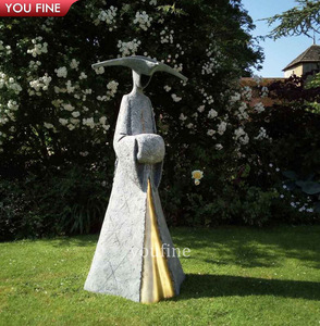 YOUFINE - Estatua de Mujer Abstracta de Bronce, Escultura Moderna de Mujer con Sombrero de <span class=keywords><strong>Philip</strong></span> Jackson para Decoración de Jardín de Villa y Plaza de Hotel - Product Image 6