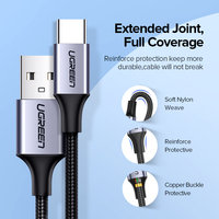 Câble de charge rapide USB-C vers Type-C 3A QC3.0 avec gaine en nylon pour 11t Pro S21 IOS Ordinateur & Lecteur de codes-barres