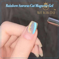 Angel Tears Rainbow Cateye Vernis à ongles OEM Bouteille Logo personnalisé Large lumière Magnétique Cat Eye Led Gel Polish