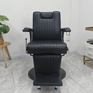 Sillón <span class=keywords><strong>de</strong></span> Barbería Profesional para Salón <span class=keywords><strong>de</strong></span> Belleza con Bomba Hidráulica Diseño Moderno Clásico <span class=keywords><strong>Reclinable</strong></span> <span class=keywords><strong>de</strong></span> Lujo para Hombre en Color Negro - Product Image 3