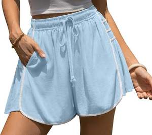 Shorts de sport amples pour femmes, taille haute, avec cordon de serrage, jambe <span class=keywords><strong>large</strong></span>, séchage rapide, décontractés, pour la course, le yoga, la gym, et tenue de sport décontractée - Product Image 6