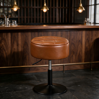 Tabouret de comptoir moderne sans dossier, rond, avec rangement, assise capitonnée, pivotant à 360°, hauteur réglable, base métallique pour îlot de cuisine