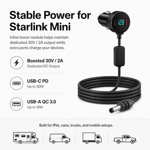 <span class=keywords><strong>Cable</strong></span> de Alimentación de 3M con Voltímetro Digital para Encendedor de Cigarrillos, Adaptador de Voltaje de 12V a 30V para Starlink Mini, Amplificador de Voltaje, Cargador de Coche - Product Image 2