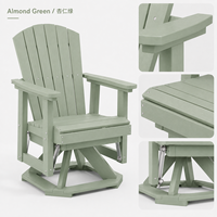 Fauteuil à bascule pivotant Adirondack en HDPE, mobilier durable résistant aux intempéries pour l'extérieur, la terrasse, le porche, la chambre, le salon