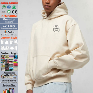 Apparel Manufacturer Wholesale Fashion Relaxed Hooded Sweatshirt Drop Shoulder Thick 450gsm Heavyweight Hoodie Custom Embroidery - Product Image 1