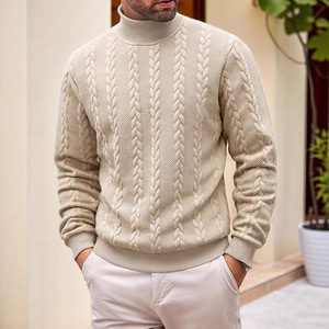 <span class=keywords><strong>Pull</strong></span> en tricot jacquard à col roulé uni <span class=keywords><strong>pour</strong></span> homme, <span class=keywords><strong>pull</strong></span> chaud et tendance <span class=keywords><strong>pour</strong></span> les jeunes, vêtements en tricot <span class=keywords><strong>pour</strong></span> l'automne et l'hiver - Product Image 2