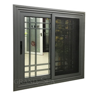 Ventanas correderas de aluminio con diseño de parrilla de ventana moderna del mercado africano de vidrio templado Doble