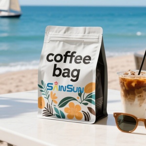 Bolsa de Plástico para Alimentos con Base y Cierre, Material Laminado, con Logotipo Personalizado, Bolsa para Café con Cierre, Impresión Digital - Product Image 4