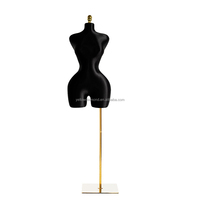 Mannequin ajustable en tissu noir, demi-corps, pour robe de mariée, style BBL, courbes brésiliennes, pour femme, grande taille, forte poitrine et fessier, sexy